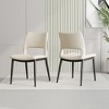 JUJABU Modern Minimalist PU Leather Dining Chairs Set of 2, Metal Leg Support - 3 of 4