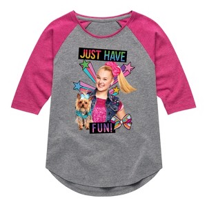 JoJo Siwa Just Have Fun!  - Athletic Heather/Fuchsia - 3T - 1 of 3