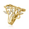 Ross-Simons 0.10 ct. t.w. Diamond Leaf Ring in 14kt Yellow Gold - 3 of 4
