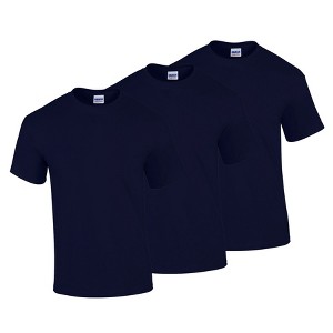 3 Pack Gildan Men's Heavy Cotton Short Sleeve Crew Neck Classic Fit T-Shirt - 1 of 4
