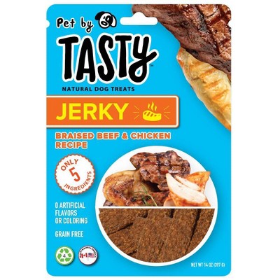 Pet by Tasty Jerky Braised Beef and Chicken Recipe Dog Treats - 14oz