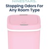 SEVOBAL Indoor Trash Cans 4 Gallon Plastic Trash Can with Lid Touchless Garbage Can Fits Any Kitchen, Bathroom, Office, Silvery, 10.3"*7.8"*16.7" - 2 of 4