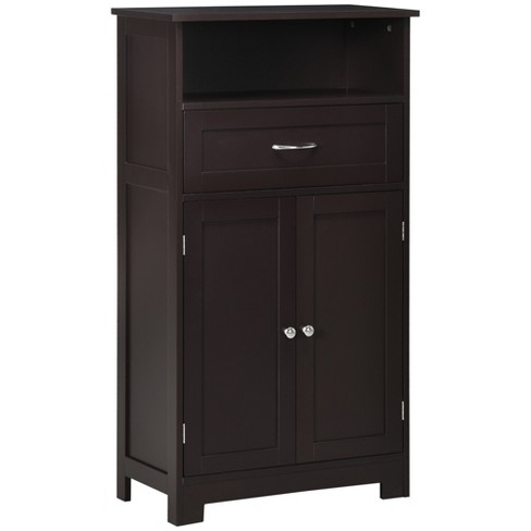 Wooden Storage Free-Standing Floor Cabinet with Drawer and Shelf