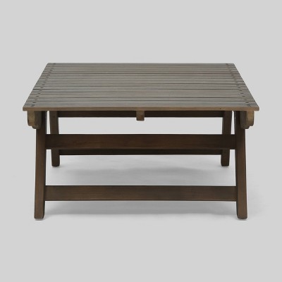 Sedona Gray Acacia Wood Outdoor Slat Coffee Table
