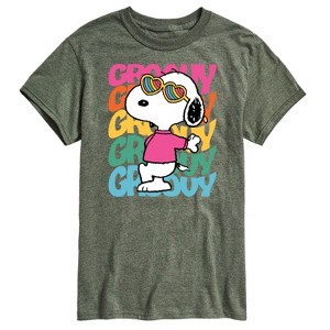 Men's - Peanuts - Groovy Stacked Short Sleeve Graphic T-Shirt - 1 of 4