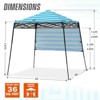 EAGLE PEAK 8x8ft Pop Up Canopy with Sidewall, 8x8 Base 6x6 Top - 3 of 4