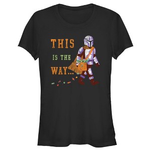 Juniors Womens Star Wars The Mandalorian Halloween This is the Way Treats T-Shirt - 1 of 4