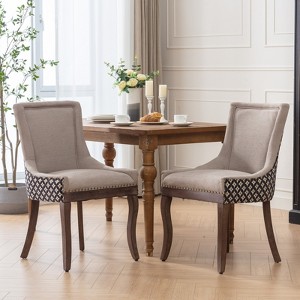 FONTOI 2 PCS Thickened Dining Chair with Nailhead Trim - 1 of 4