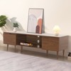 Etelifrank Vintage Mid-Century TV Stand - Solid Wood Media Console - 2 of 4
