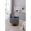 360° Swivel Accent Chair with Fabric Upholstery & Gold Metal Base,Mid-Century Modern Comfy Barrel Chair for Living Room,Bedroom-Baofuwish - 3 of 4