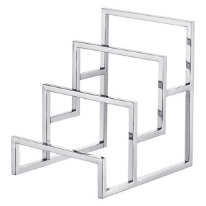 Unique Bargains Metal 3 Layer Anti-Slip Base Mirror-Like Finish Display Stand - 1 of 4