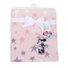 Lambs & Ivy Disney Baby Minnie Mouse Appliqued Pink Star Fleece Baby Blanket - 4 of 4