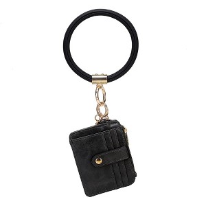 MKF Collection Jordyn Vegan Leather Bracelet Keychain with a Credit Card Holder by Mia K - 1 of 3