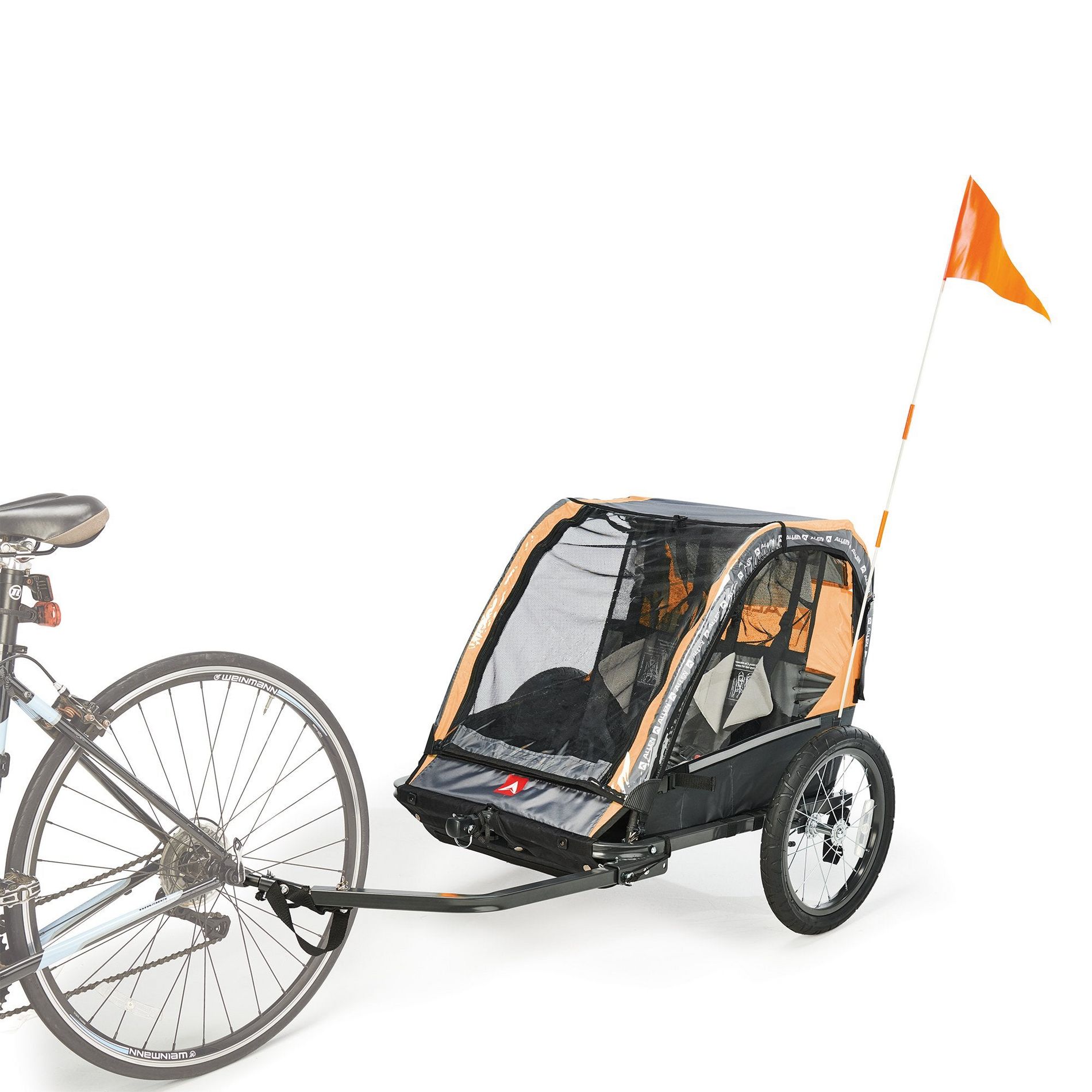 ALLEN Deluxe Child Bike Trailer & Stroller Orange 2 Children