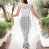 Anna-Kaci Swim Women's Boho Crochet Long Vest Top Sleeveless Lace Cardigan Duster Swimwear Cover Ups - 3 of 4