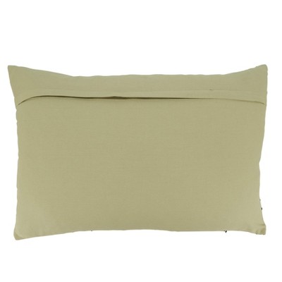 Ivory and Black Dash Line Square Cotton Throw Pillow