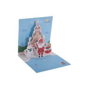 Unique Bargains Christmas Greeting Card Multicolor 4.7"x4.7" 1 Set - 1 of 4