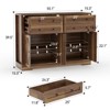 Sideboard Buffet Cabinet with Storage, 55" Large Kitchen Storage Cabinet with 4 Drawers, 4 Doors & Adjustable Shelves - 2 of 4