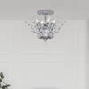 Maxax 16.1" Chrome Leaf-Shape Crystal Flush Mount Ceiling Light, 4-Light Dimmable Elegant Irregular Fixture for Bedroom/Living Room - 3 of 4