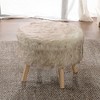 Cheer Collection 17" Round Faux Fur Stool - 2 of 4