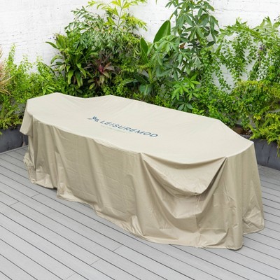 Chelsea Beige 87" Outdoor Patio Dining Set Rain Cover