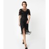 Unique Vintage Women's Beaded Fringe Sleeve Nadine Flapper Dress - 4 of 4