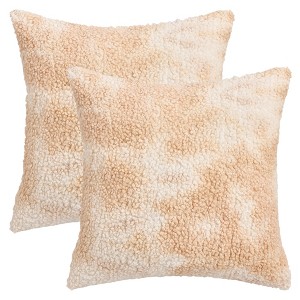 REGALWOVEN Fade-Resistant Tie-Dye Teddy Fleece Soft Plush Pillow Covers 2 Pcs - 1 of 4