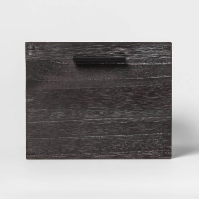 Small 8"x11" Decorative Dark Wood Crate Black - Project 62™