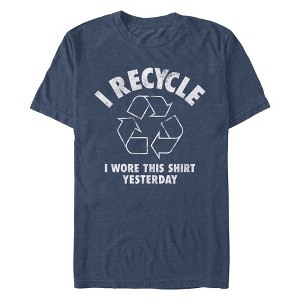 Men's Lost Gods I Recycle I Wore This Shirt Yesterday  T-Shirt - Navy Blue Heather - Small - 1 of 4