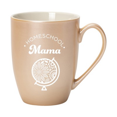 Elanze Designs Homeschool Mama Pearlescent Sand 10 ounce New Bone China Coffee Cup Mug