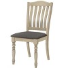 Monarch Specialties Dining Chair 39inch Height Set Of 2 Upholstered Dining Room Kitchen Side Antique Grey Grey Fabric Wood Legs Transitional - 2 of 4