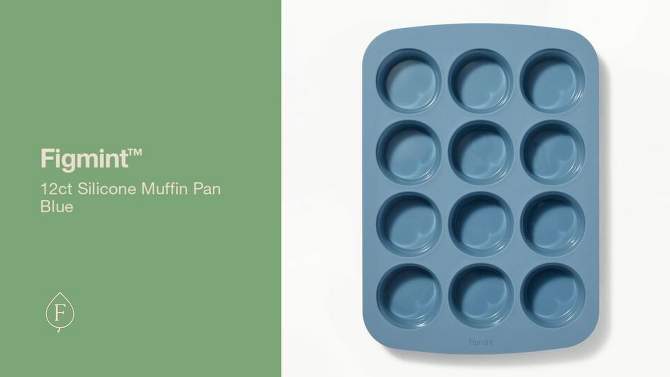 12ct Silicone Muffin Pan Blue - Figmint&#8482;, 2 of 6, play video