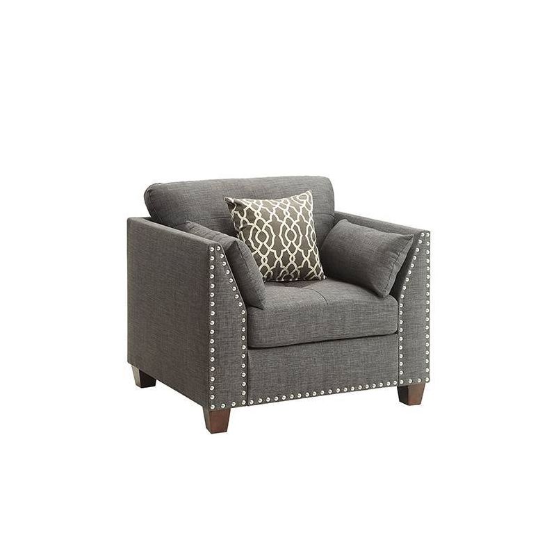 38&#34; Laurissa Chair Light Charcoal Linen - Acme Furniture, 3 of 10