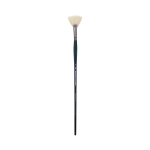 Creative Mark Imperial Professional Chungking Hog Bristle Brush - Fan , Handmade Long Handle Oil Paint Brushes for Artists, Nickel-Plated Brass - 1 of 4