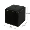 GDFStudio Esteban Modern Glam Velvet Square Ottoman with Nailhead Trim - 3 of 4