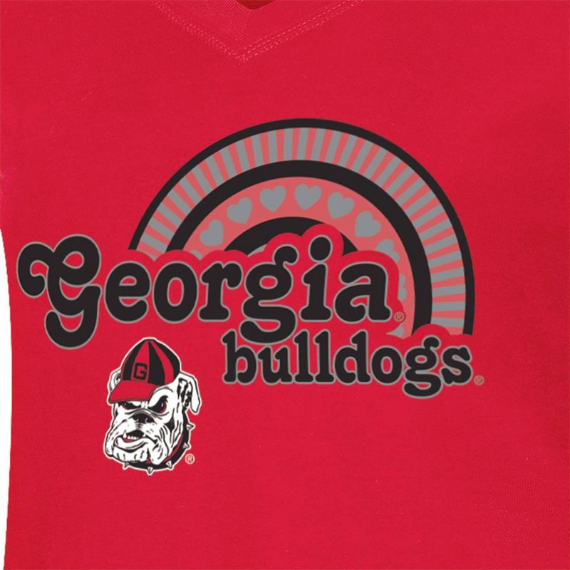 NCAA Georgia Bulldogs Girls&#39; V-Neck T-Shirt, 3 of 4