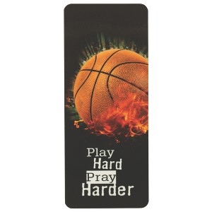 Dicksons Play Hard Pray Harder Basketball Encouraging Verse Laminated Black and Orange 6.38 x 2.75 Paper Bookmark Pack of 12 - 1 of 2