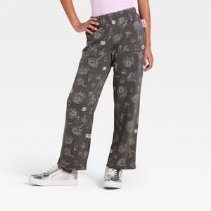 Girls' The Nightmare Before Christmas Sally Fleece Sweatpants - Charcoal Gray - 1 of 3