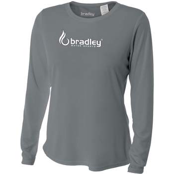 Bradley Women's Casual Fit Long Sleeve Rash Guard Swim Shirt with UV Protection, adult Unisex, Size: XL, Gray