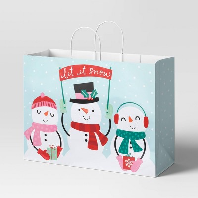 6pcs Large Christmas Gift Bag for Presents Jumbo Plastic Goody Bag Giant Gift Bag Assorted Size 49X35.5 and 36.4” x 34.5” with Gift Tag Card for