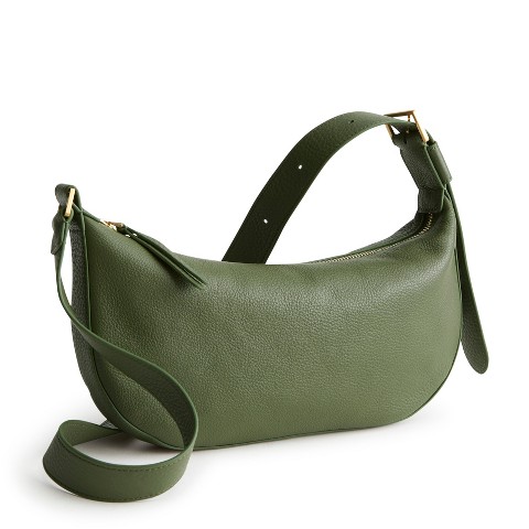 Vera Bradley Women's Leather Springbrook Sling Crossbody Bag Bronze Green