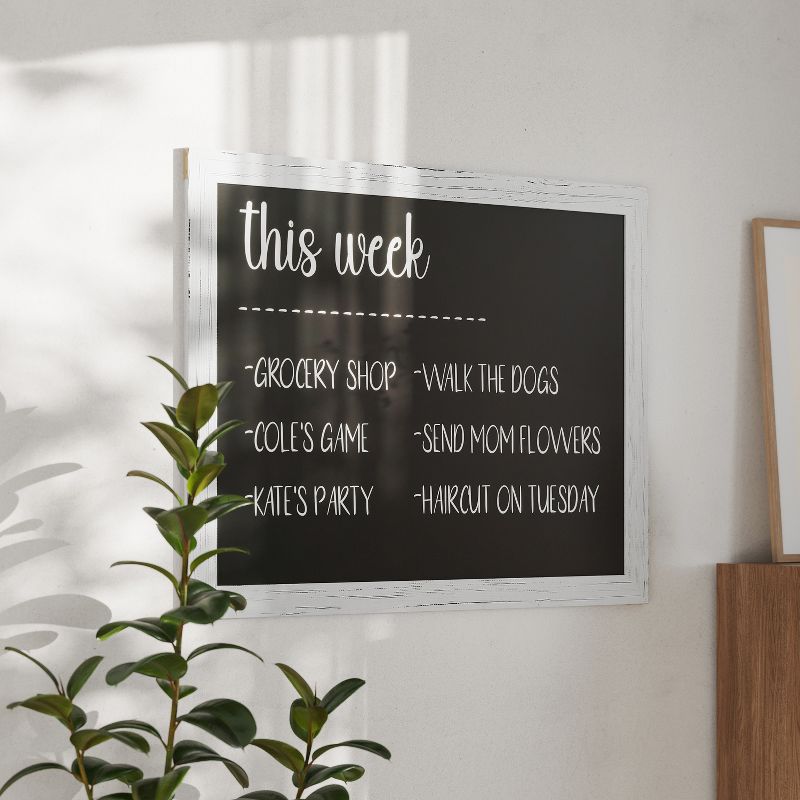 Flash Furniture Canterbury Wall Mount Magnetic Chalkboard Sign with Eraser, Hanging Wall Chalkboard Memo Board for Home, School, or Business, 4 of 12