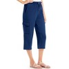 Collections Etc Drawstring Cargo Pocket Knit Casual Capri Pants - 2 of 4