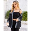 Womens Velvet Long Sleeve Button Down Shirts Casual Blazer Jacket Oversized Blouses Tops - 2 of 4