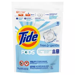 Tide Pods Laundry Detergent Pacs - Free & Gentle - 25oz/35ct