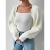 Womens Winter Sweater Shrugs Thick Sweater Knit Bolero Long Sleeve Open Front Cropped Sweater Knit Jackets,Beige - L - 4 of 4