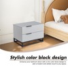 LIVAREEmlen 22" Grey White Nightstand with 2 Drawer,Small Dressers,Wood Storage Cabinet,Sofa Beside Table Drawer Chest - 3 of 4