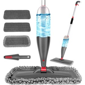 Spray Mop for Floors with 800ml Refillable Bottle - 3 Washable Microfiber Pads for Wet/Dry Cleaning on Wood, Laminate, Tile - 1 of 4