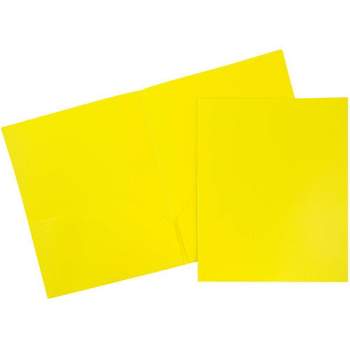 JAM 6pk POP 2 Pocket School Presentation Plastic Folders Yellow
