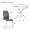 5-Piece Dining Set with Glass Round Table and 4 PU Armless Chairs - 4 of 4